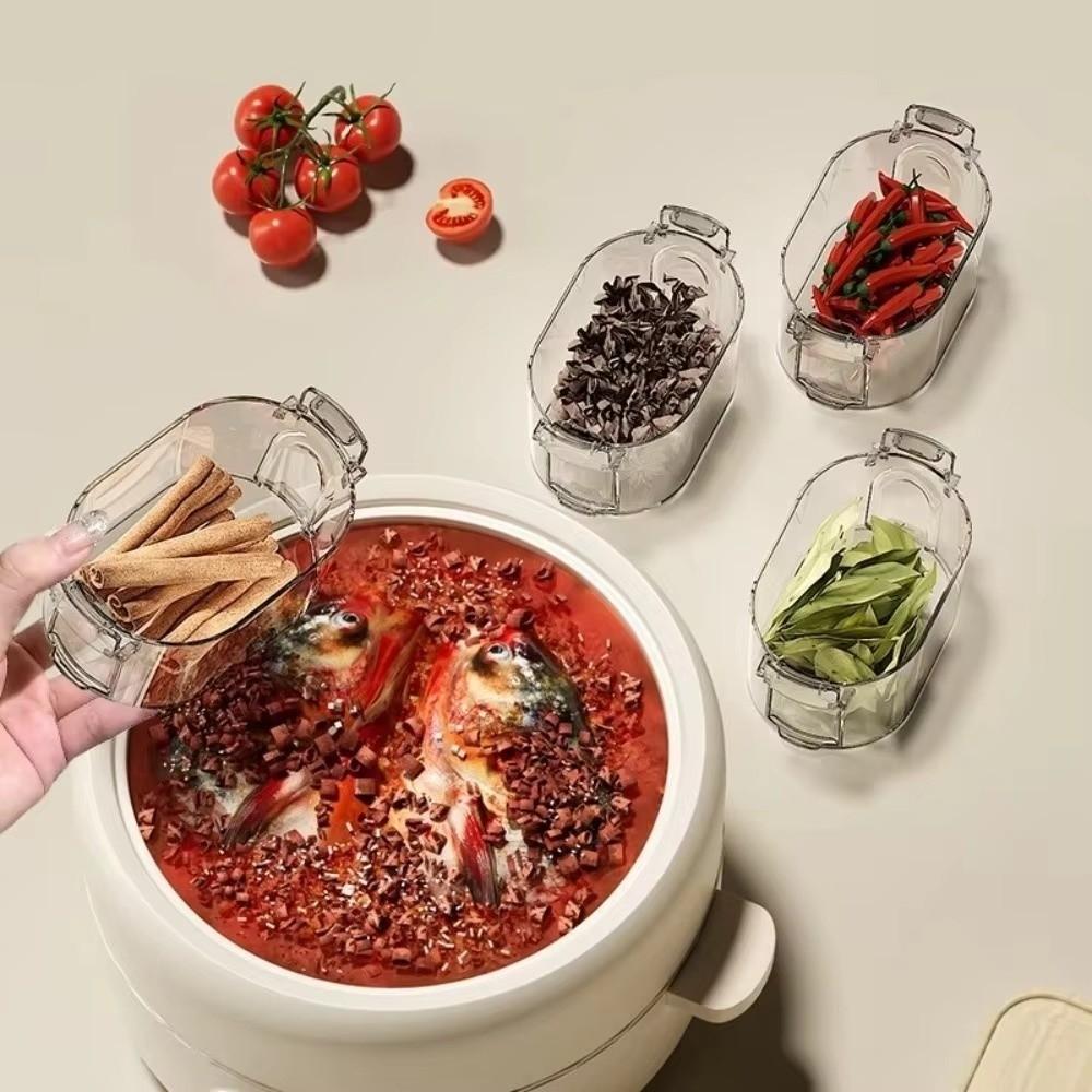 Stackable Salt Jar Transparent Spice Organizer Kitchen Storage Tools Food Storage Box  Tea Coffee