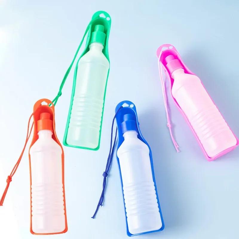 Plastic Portable Foldable Pets Outdoor Travel Drinking Water Feeder Bowl 250ml/500ml Pet Dog Water Bottle