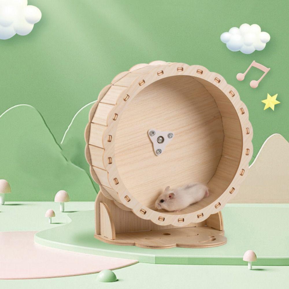 Adjustable Height Hamster Exercise Wheel Wooden Hamster Treadmill For Golden Bear Hamster
