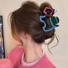 New High-End Contrasting Color Grab Clip Cartoon Cute Puppy Hairpin Large Back Head Disc Hair Shark Clip Female