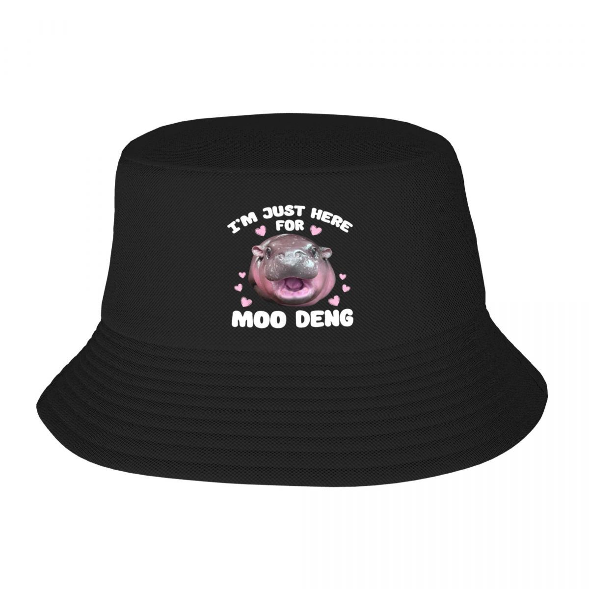 Custom IM Just Here For The Moo Deng Beach Bucket Hat Unisex  Women  Unisex Summer FisherUnisex Cap