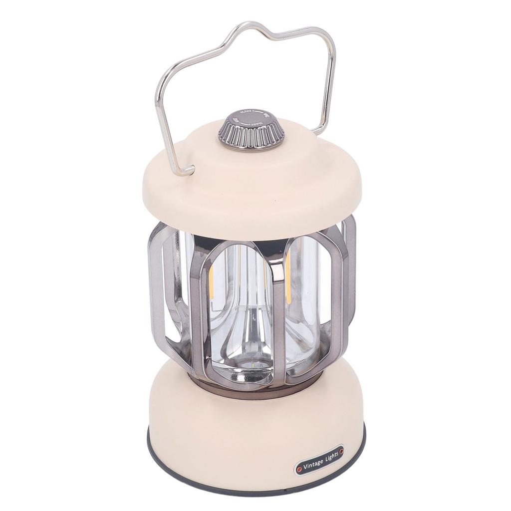 Retro Camping Lantern Vintage Camping Lamp Type C Rechargeable 3 Modes Dimmable with Hook Waterproof LED Tent Lamp for