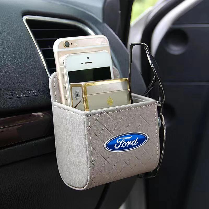 Car Storage Bag Car Air Outlet Debris Bag Hanging Organizer Box For Ford Raptor Fiesta Focus2 3 4 Mondeo Ecosport Mustang Fusion