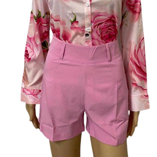 Summer Office Lady Shorts High Waist Solid Color Back Zipper Skinny Hot Pants for Daily Life