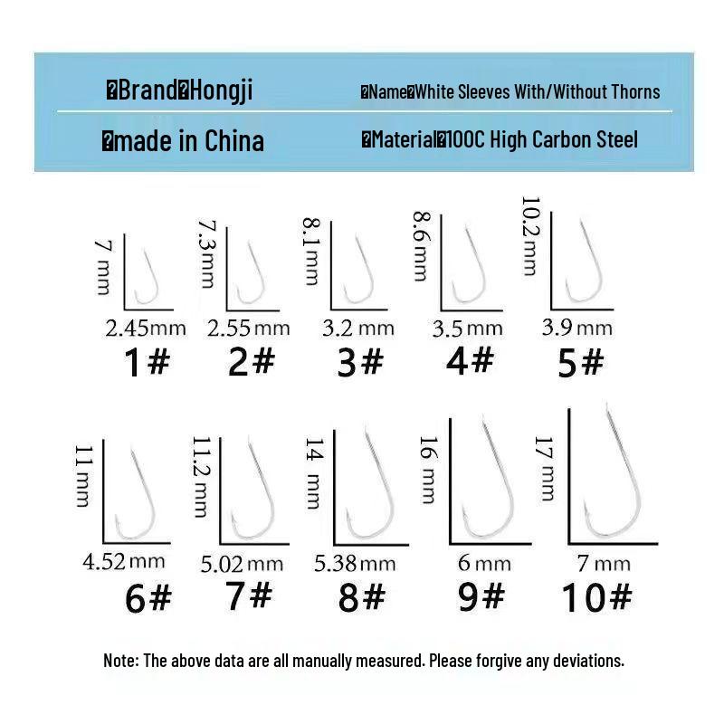 Ultra-Fine White Sleeper Barbless Fish Hook for Wild Crucian Carp Fishing with Thin Rod and Long Handle