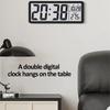 LCD Digital Wall Clock with Time Temperature Humidity and Date Display USB Cable 12/24H Alarm Clock for Living Room