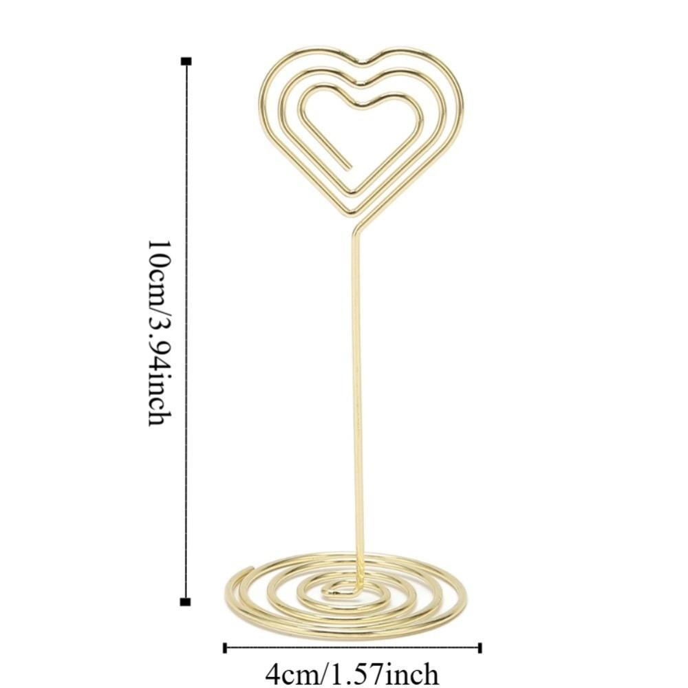10Pcs Gold /Rose Gold Table Number Stands Heart Shape Name Card Holder  Wedding Party