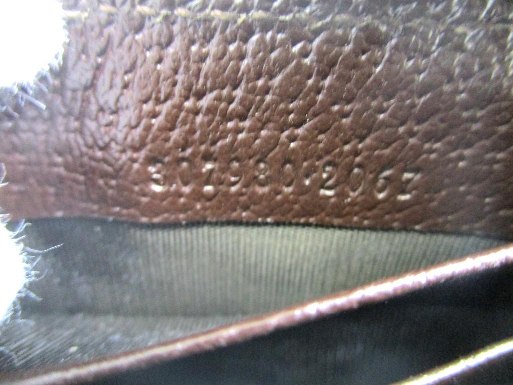 Authentic GUCCI GG Brown Canvas White Leather Round Zip Long Wallet #a695  Refurbished