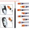 8Pcs Set Multifunctional Mix Shape Petal Painting Gel Nail Art Brush Oblique Gradient Smudge Nail Flower Drawing Sawtooth Pen