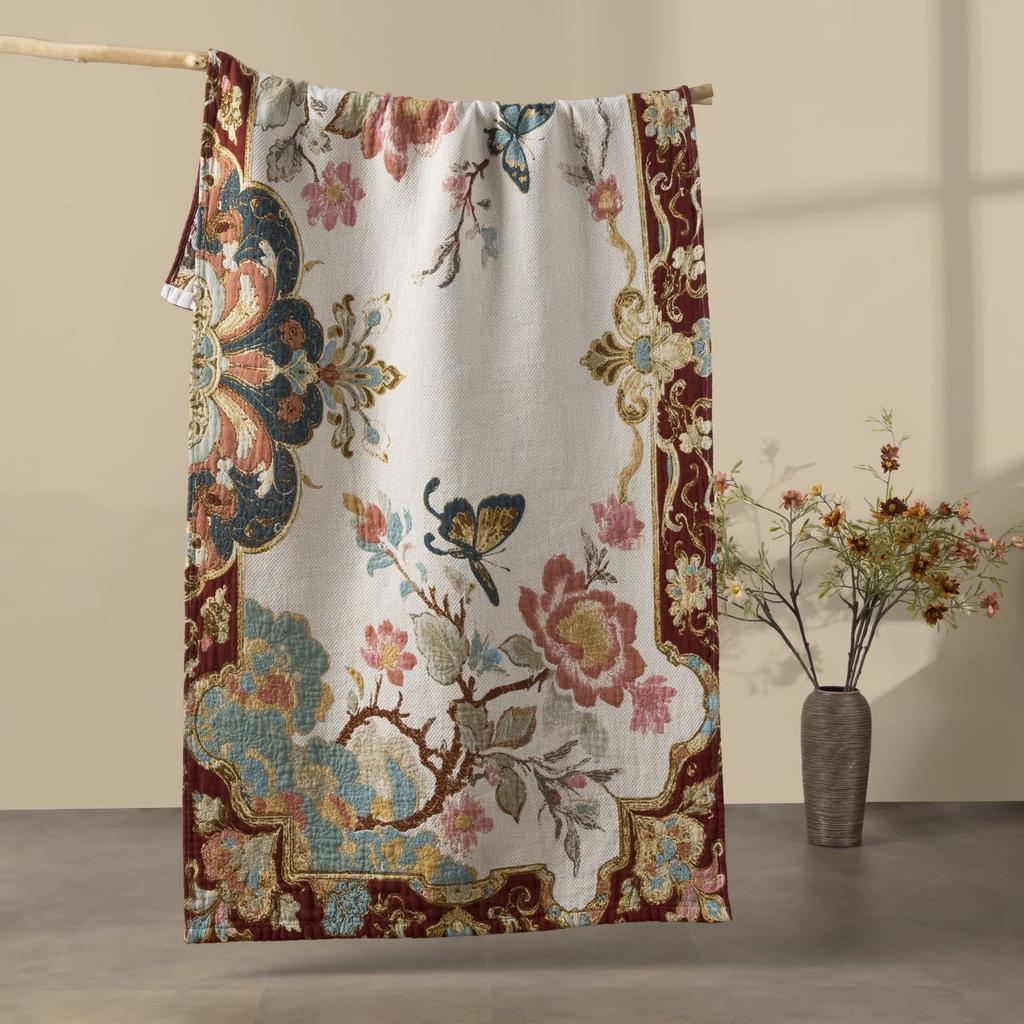 China Colored Jacquard Pure Cotton Four-Layer Gauze Bath Towel Men Women Extra-Large Adult Beach Towel Soft Absorbent