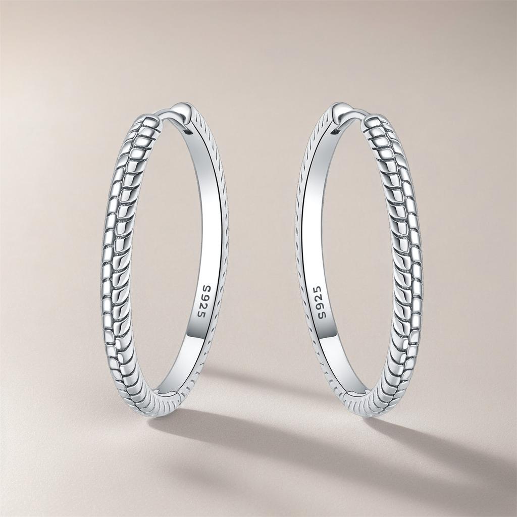 Real 925 Silver Minimally Designed Earring Jewelry Hoop Earrings For Women Jewelry Fine Birthday Party Gifts