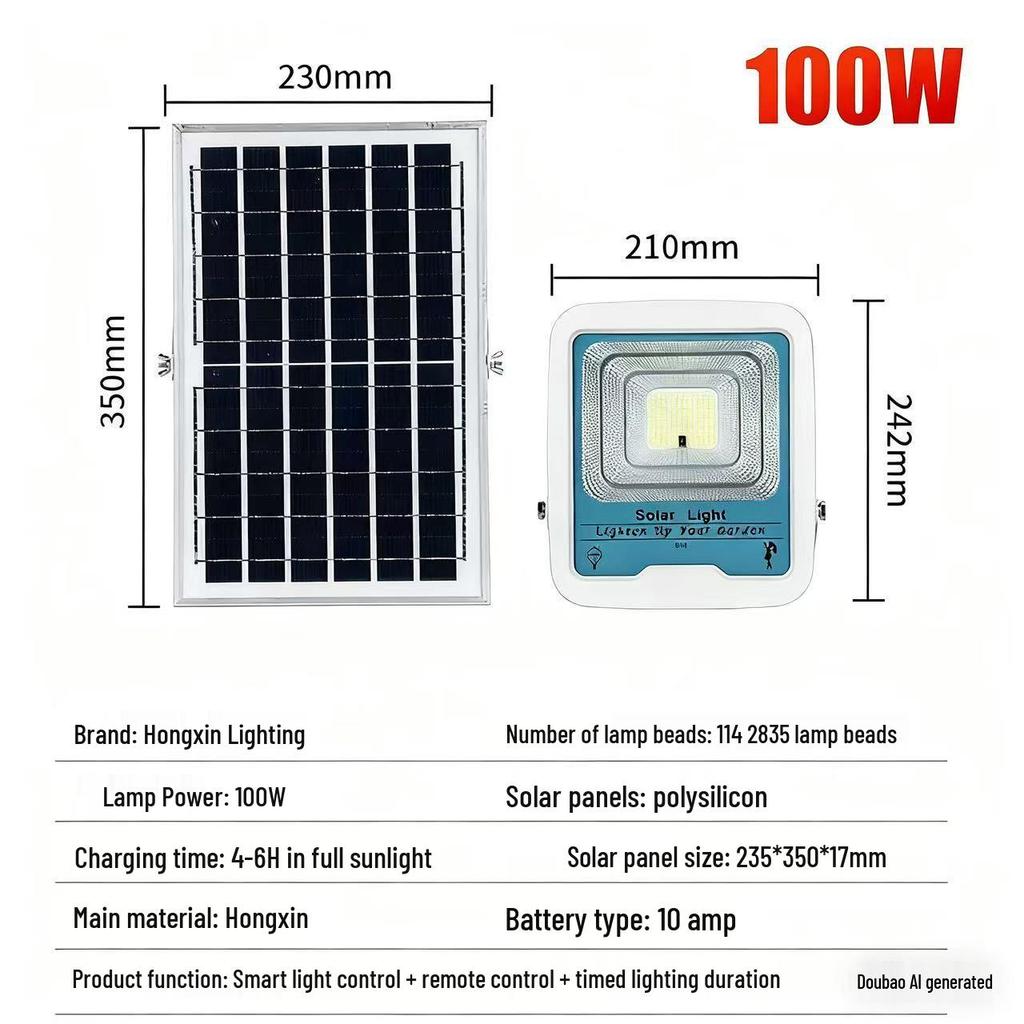 High-Power LED Solar Floodlight with Motion Sensor