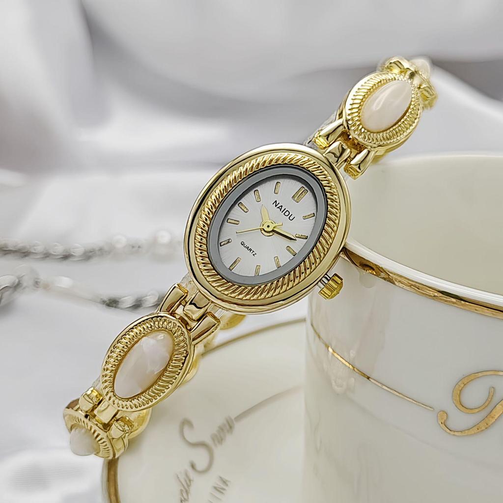 Trendy Oval Stone Bracelet Women's Watch - Versatile Fashion Accessory
