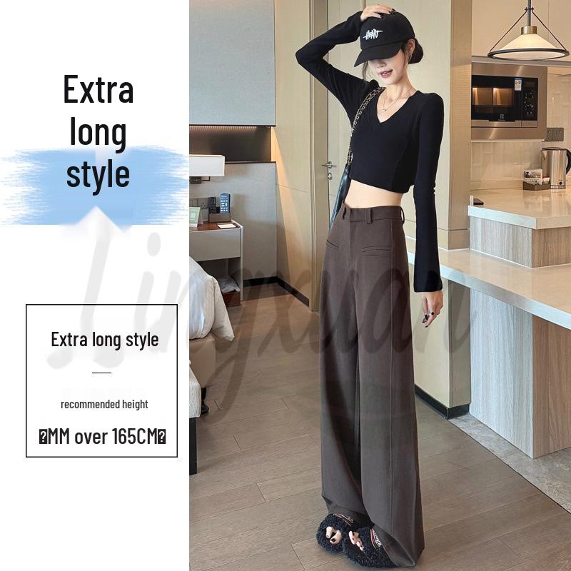 

Women s Dark Blue Soft Denim High Waist Wide-Leg Pants, Bamboo Joint Style, Autumn 2026 Collection. Small