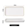 Gold-Rimmed Rectangular Ceramic Dessert and Sushi Plate