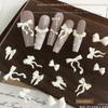 30Pcs Pearlescent White Mini Resin Ribbon Bow Nail Art Decoration Bow Nail Charms Supplies For Manicure Diy
