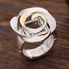 New Color Painting Oil Geometric Hollow Rose Elastic Ring, Fashionable Versatile Women's Alloy Ring