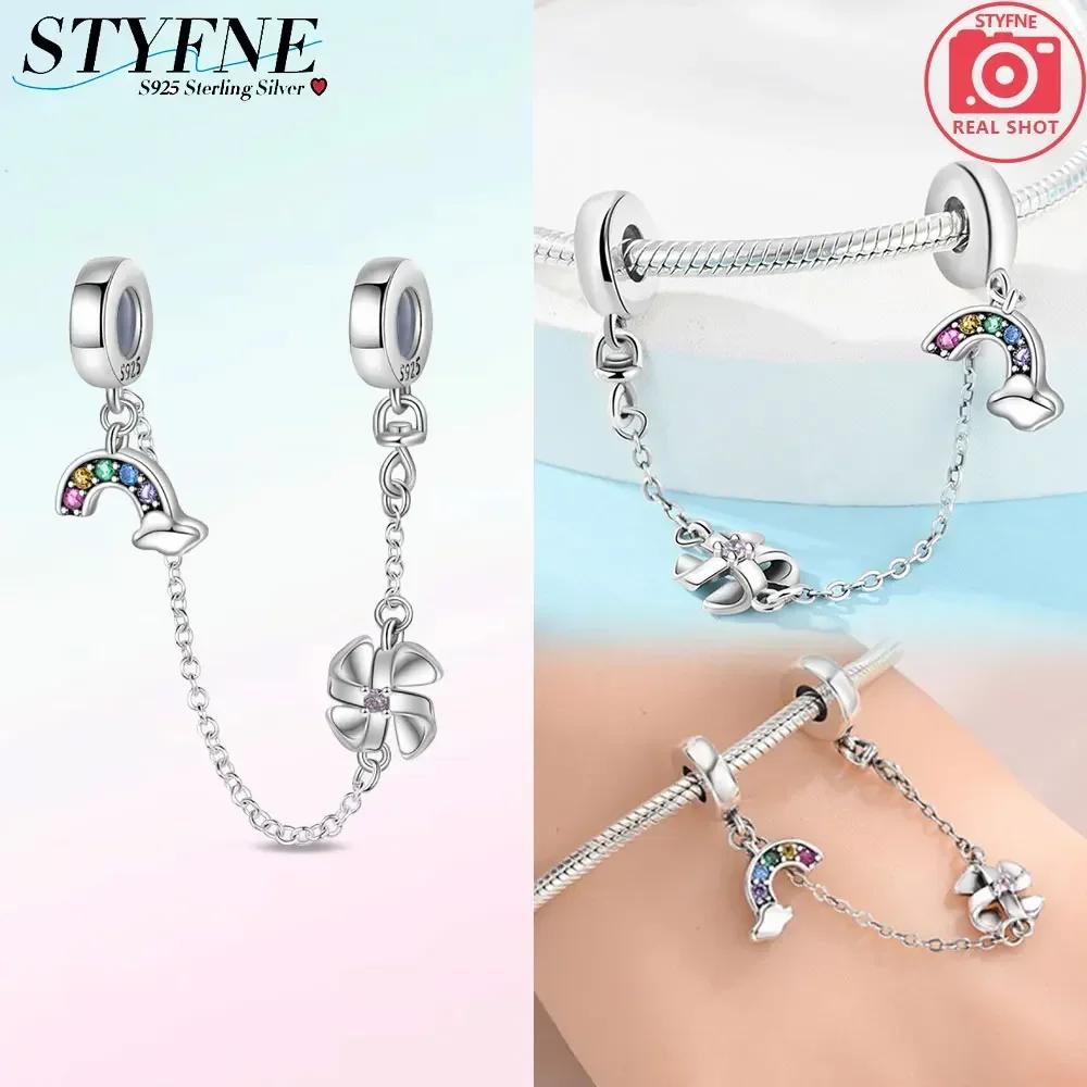Newcopperclassical Cross Flower Type Musical Note Butterfly Safety Chain For Women Bead Diy Bracelet Jewelry Gift