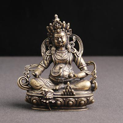 Miedziane Figurki Buddy Miniatury Akcesoria do Dekoracji Domu Antyczny Mosiądz Tybetański Bóg Bogactwa Ornament Buddy Brązowe Rzemiosło