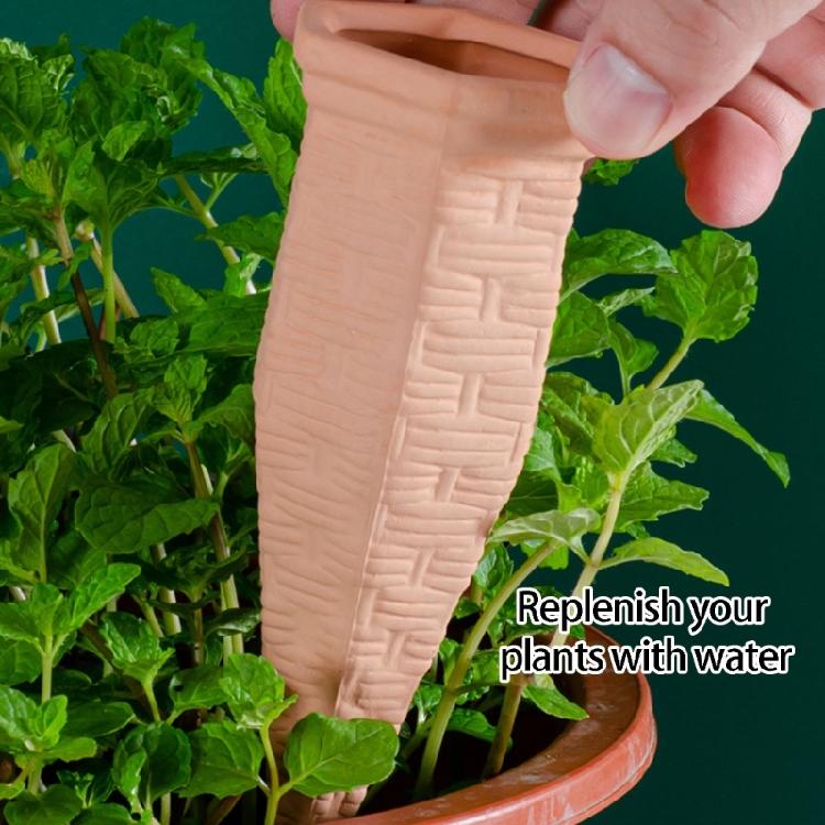 Pack Of 6 Red Clay Watering Spikes Stakes Tool Designed For Easy Plant Care And Water Conservation Home Gardening Needs