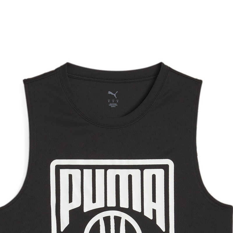 Puma Comfortable Soft Letter Round Neck Sleeveless Vest Men Tops Black 630497-01