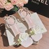 New Exquisite Women's Sandals Fairy Style Coarse Heel Flower Casual Women's Sandals Root Pearl High Heels Women's Shoes