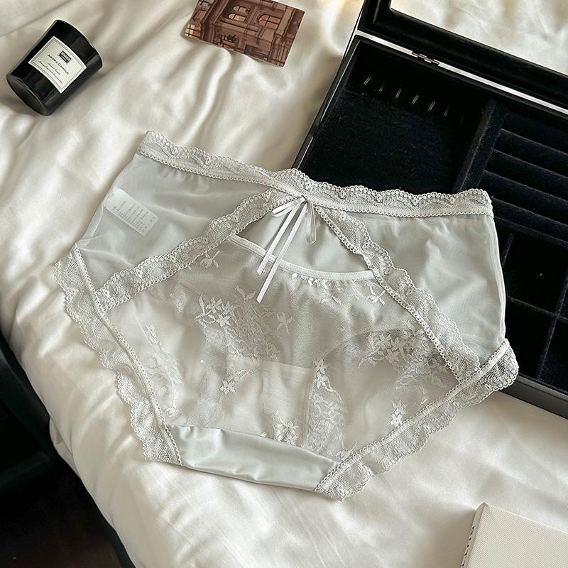 

Sweet Seamless Lace Mid-Waist Hip-Hugging Soft Triangle Panties with Moisture-Wicking Breathable Crotch - Women s Underwear. L синій