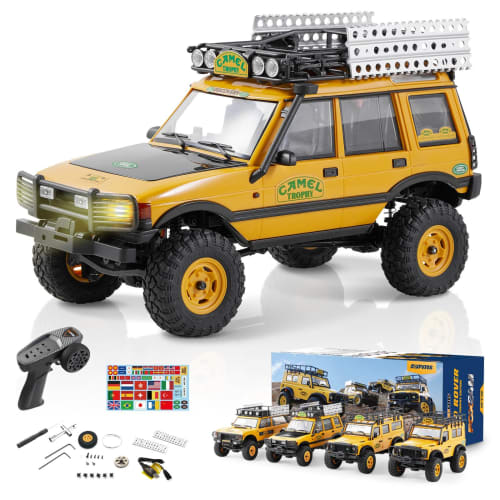FMS 1/24 RC Crawler RTR FCX24M Land Rover Family Camel Trophy Edition Licensed RC Model 4WD RC Rock Truck 2.4GHz Hobby-Grade RC Car Model Mini Off-Roa