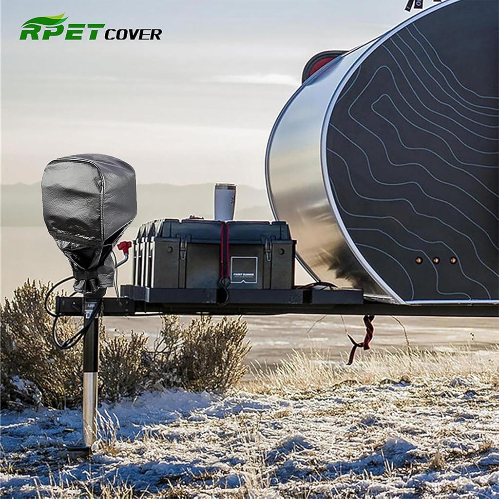 Waterproof Electric Tongue Jack Cover Oxford RV Universal Camper Power Trailer Jack Protector RV Parts RV Accessories,10Lx5Wx18H