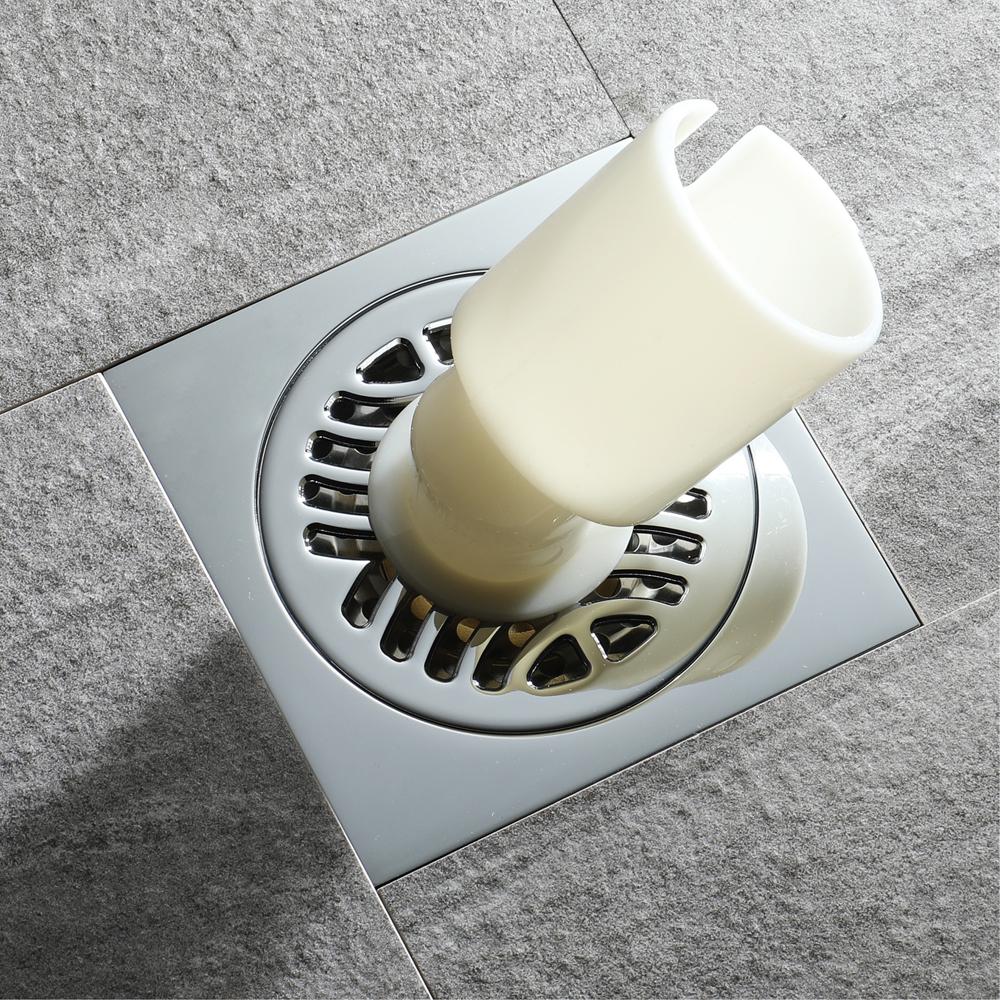 Beyoon Modern Rectangle Bathroom Accessories 4 Inch Anti-odor Shower Chrome Washing Drain Washing Machine Floor Drain HIDL117-3B