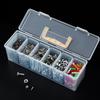 Transparent Divided Parts Storage Box for Hardware, Tools, and Screws - Portable Organizer