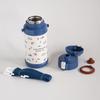 OSK Children's Water Bottle, 600ml, Blue, with Working Car Design and Shoulder Strap, SBR-600D