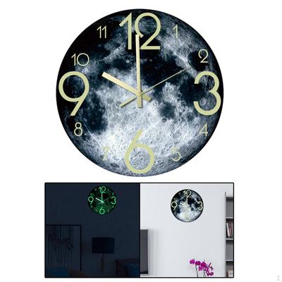 12" Große Einzigartige Leuchtendes Muster Wanduhr Tickenfrei Hängende Uhren Schlafzimmer Zuhause Badezimmer