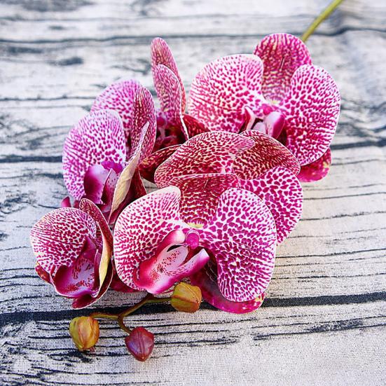 1Pc 6Heads Artificial Butterfly Orchid Silk Flower Home Wedding Party Decor