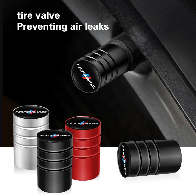 4PCS Metal Tire Valve Caps Car Tyre Dust Covers Accessories For BMW Performance F30 X3 X5 X7 E28 E90 E93 GT G30 G11 Series i3 i4
