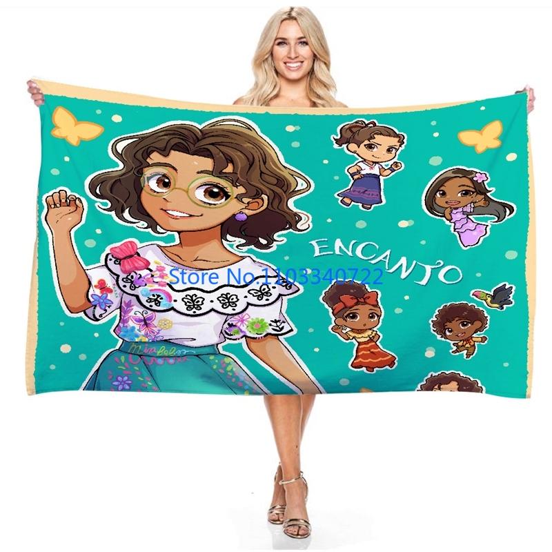 Cartoon Film Encanto Anime Bath Towels Microfiber Beach Swimming Towel Decor for Adults Kids Gift 75x150cm
