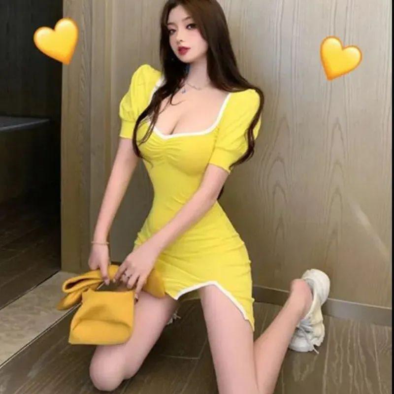 Autumn Spring Long Sleeve Black Bodycon Skirt Dress for Mature Women - Waist Slimming, Tight Fit