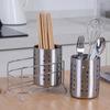 Ourunzhe Stainless Steel Household Chopstick Holder, Chopstick Cage, Tableware Tube, Double-Tube Utensil Storage Rack