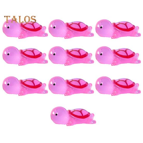 10 шт., статуя черепахи, тонкая работа, декоративная смола, практичная светящаяся статуя черепахи, микропейзаж, домашний декор S розы красного