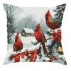 Home Decor Cardinals & Winter Greetings Pillow Covers Pattern Cushion Cover Suitable For Sofa Bedroom Car Pillow Cover