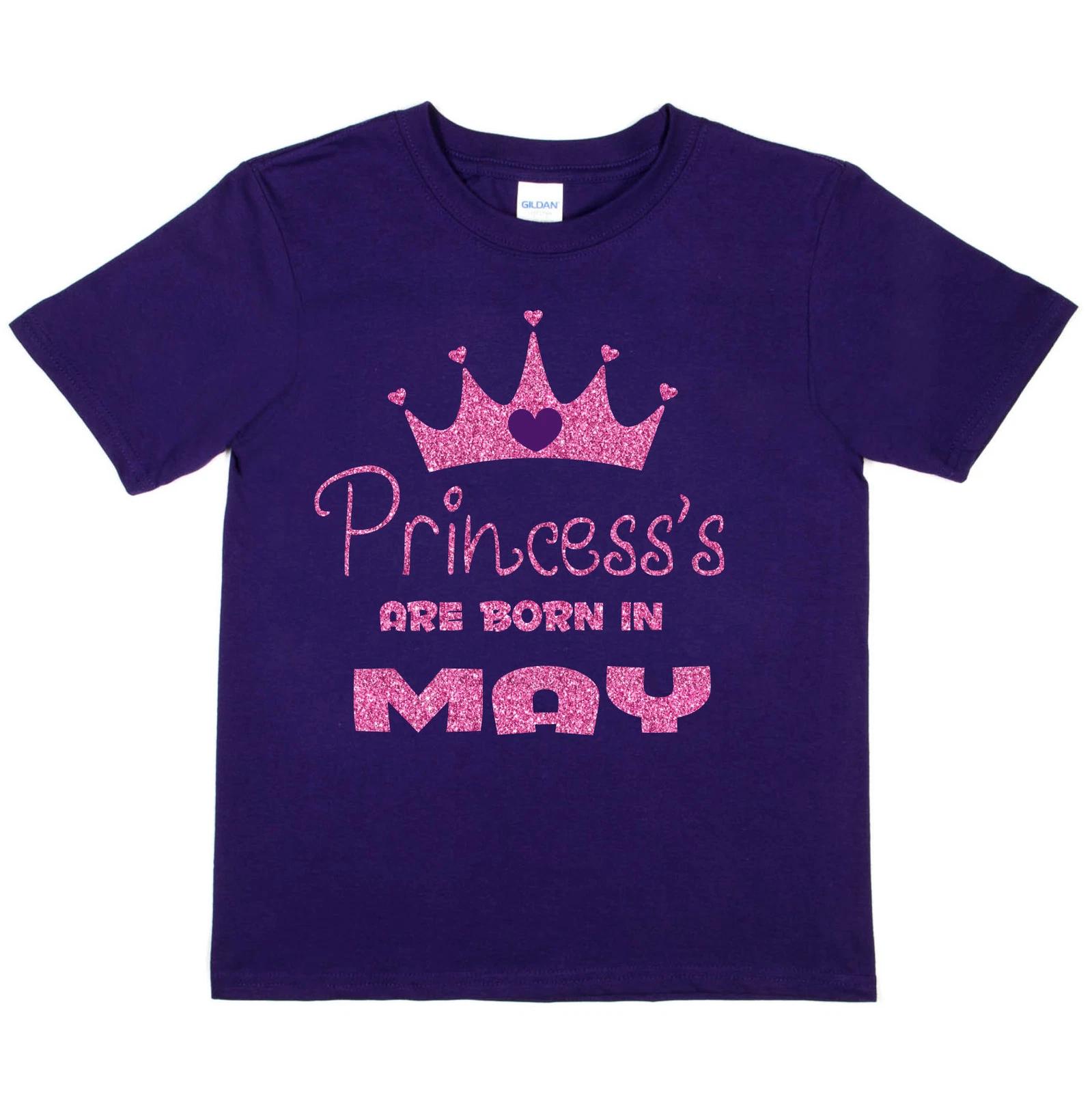 Princess s Are Born In May Birthday Girls T-shirt Birthday Gift Idea Funny S