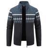 Men's Autumn/Winter Zipper Cardigan: Plus Velvet, Thickened Knit Sweater with Stand Collar - Handsome Style