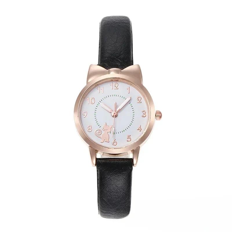 Leisure Minimalist Versatile Watch Personalized Cute Cartoon Cat Non Luminous Pointer for Student Women's Watch