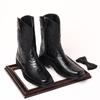 Bestickte Western Cowboystiefel Herrenstiefel Western Cowboystiefel Retro Square Stiefel
