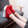 Thick-soled Platform Shoes, Casual White Shoes, Lace-up Canvas Versatile Women's Shoes