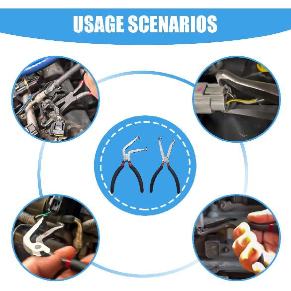 2Pcs 37960 Electrical Disconnect Pliers 60 Degree Plier and Straight Plier Automotive Electrical Connector Disconnect Pliers
