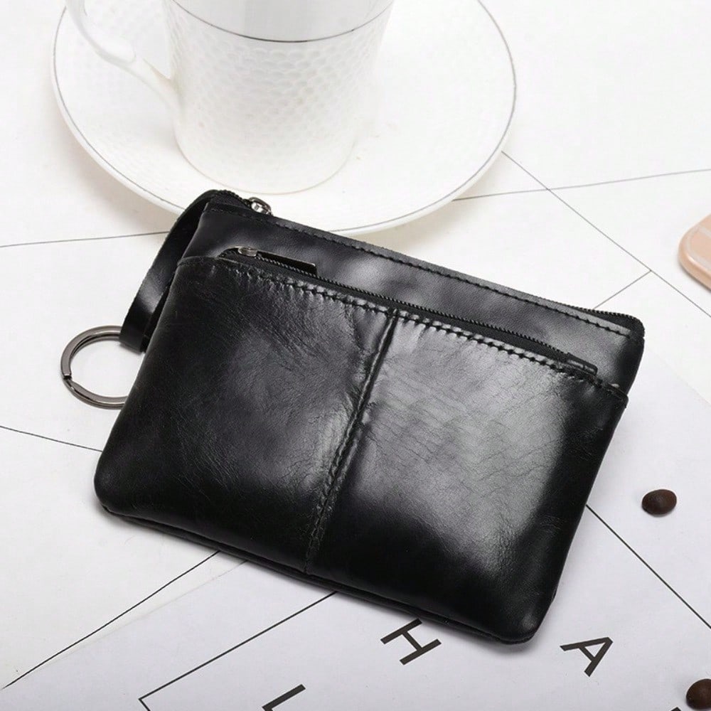 Mini Small Wallet Women's Short Cowhide Retro Change Bag Casual Portable Coin Storage Bag