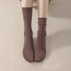 Women's Spring and Autumn Pure Cotton Boneless Moon Son Tube Pile Socks