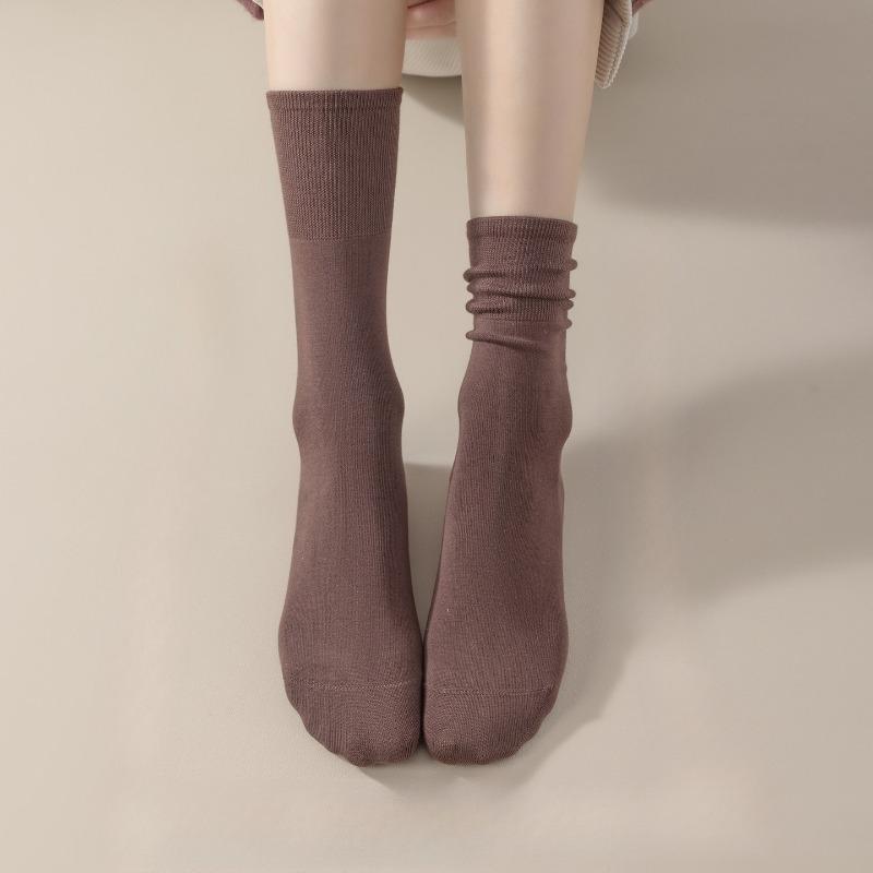 Damskie wiosenno-jesienne bezszwowe skarpetki frotte z czystej bawełny