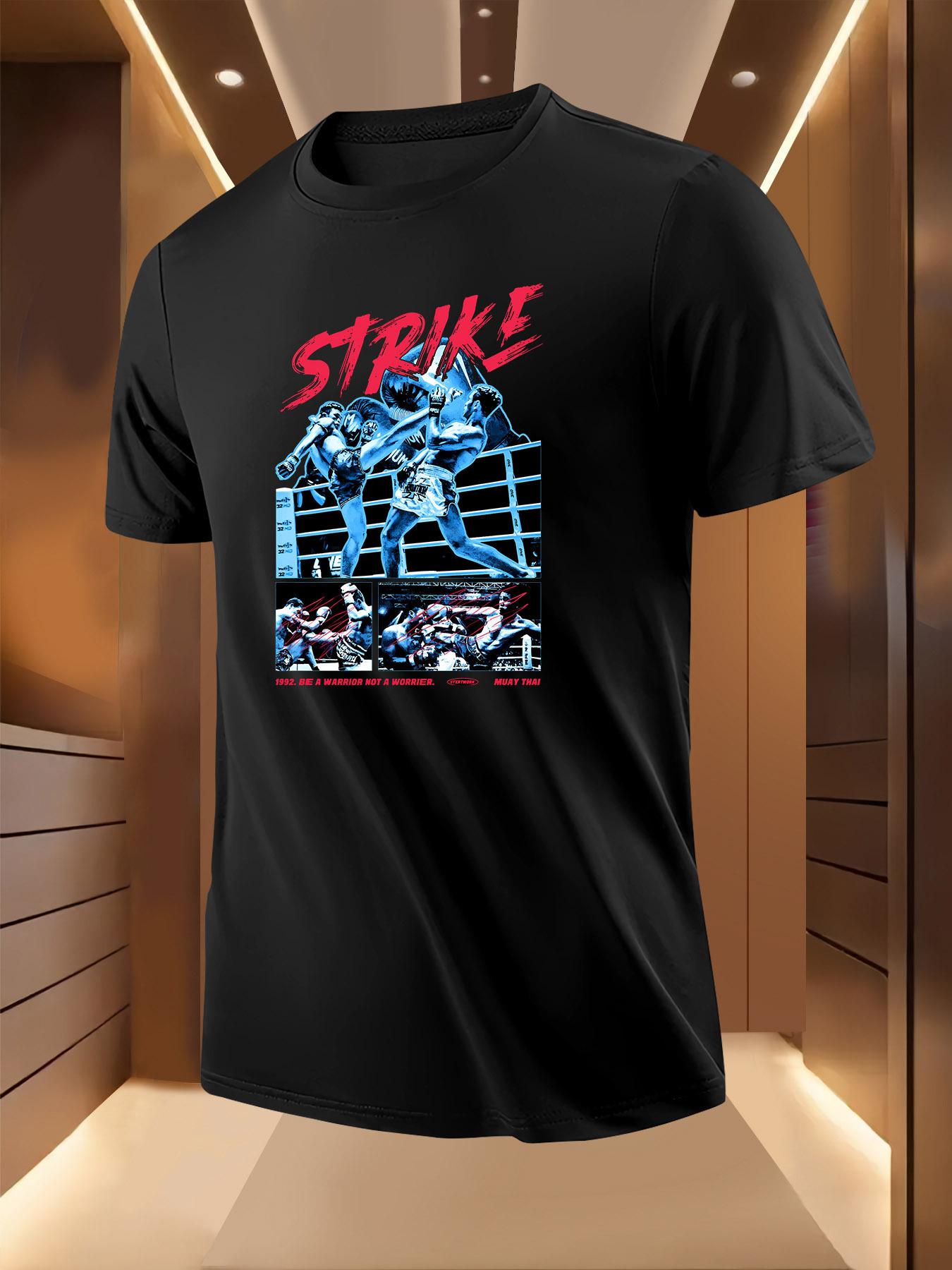 Muay Thai Fight Graphic Tshirt - Lightweight Breathable P... L